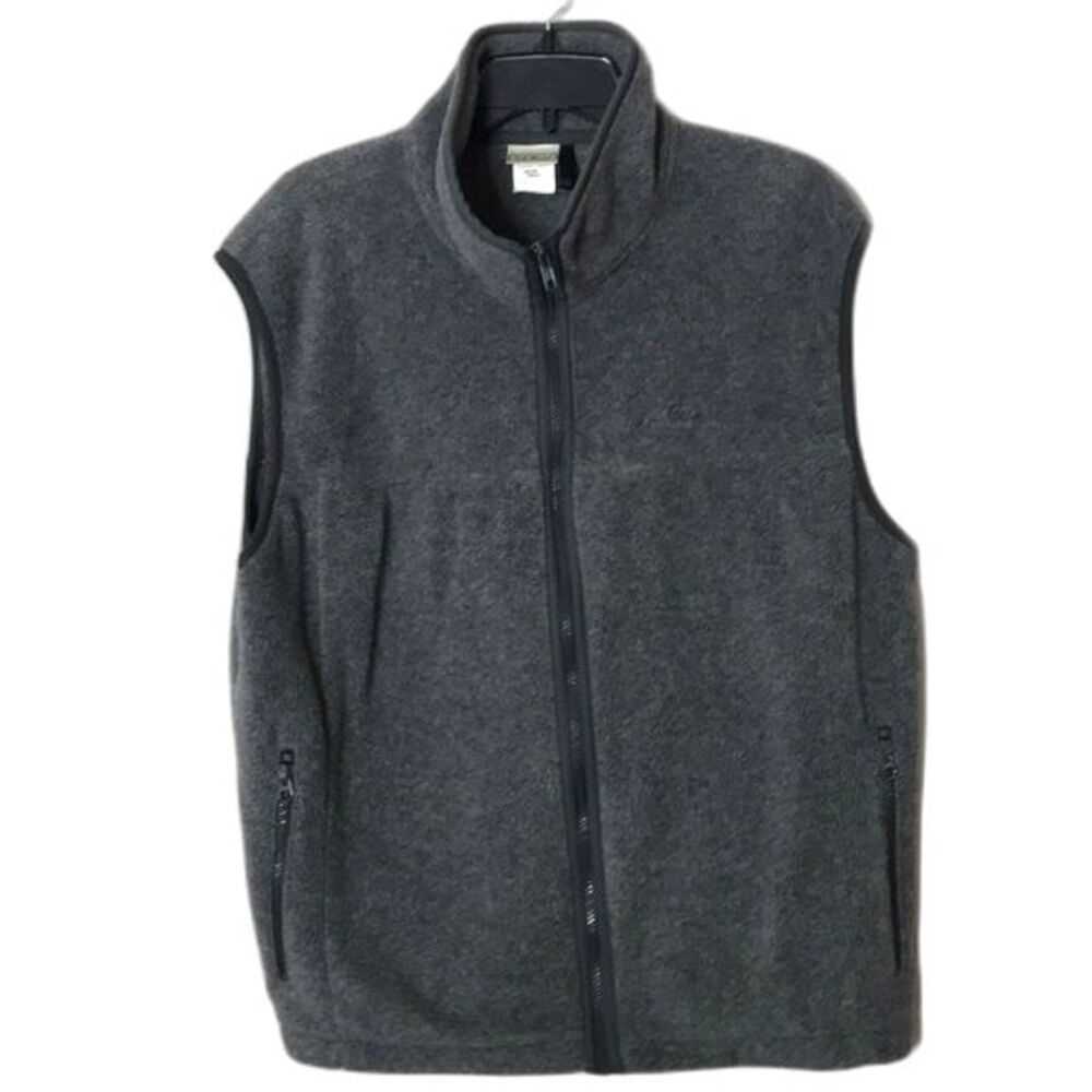 L.L. Bean mens fleece zip up fall winter vest with pockets that zip size large